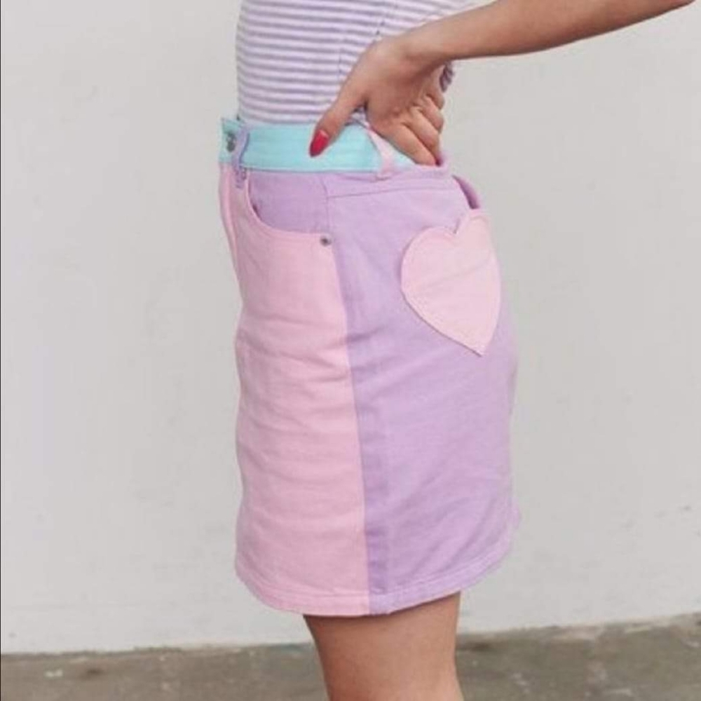 Lazy Oaf Pastel Color Block Skirt